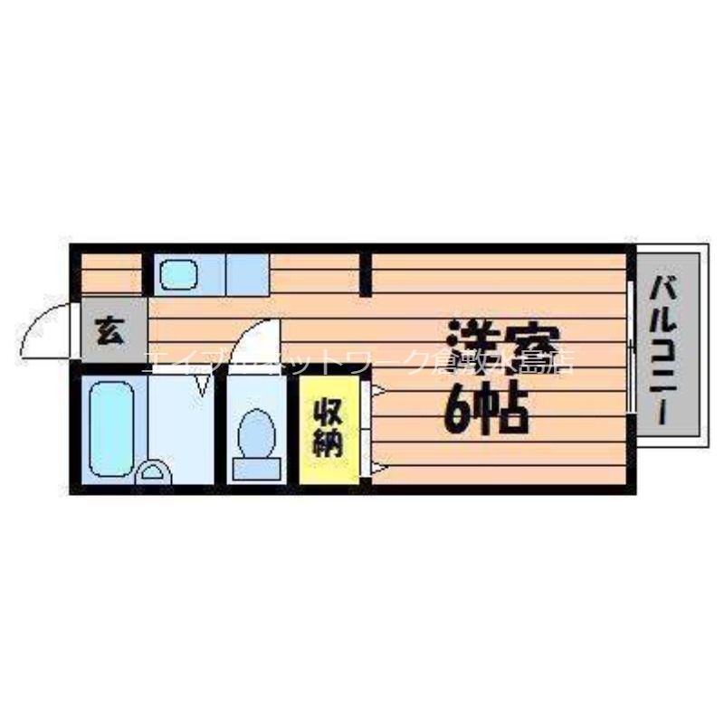 倉敷市福島のアパートの間取り