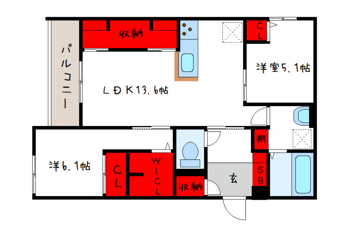 【八尾市恩智北町のアパートの間取り】