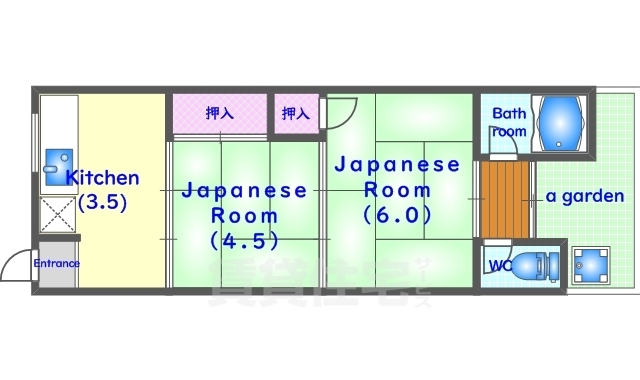 長岡京市井ノ内のアパートの間取り