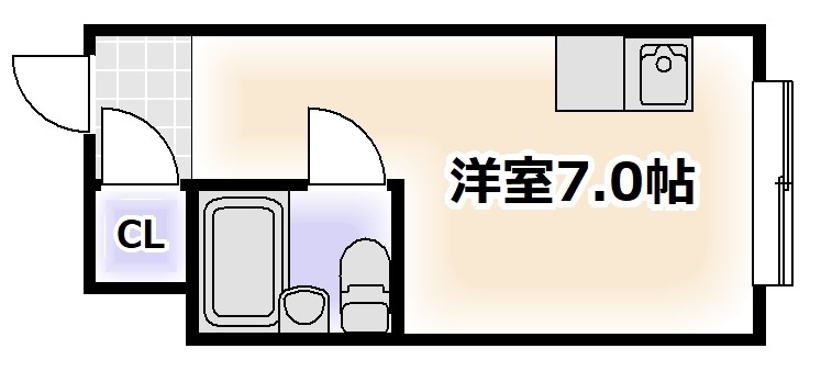 大阪市阿倍野区西田辺町のマンションの間取り