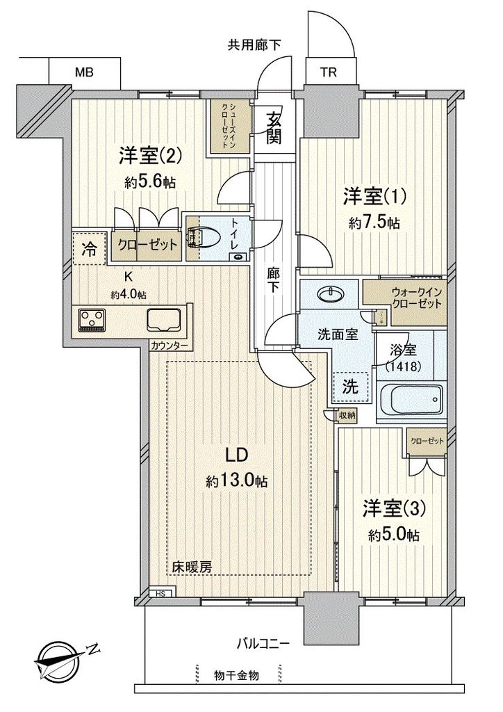 津田沼　ザ・タワーの間取り