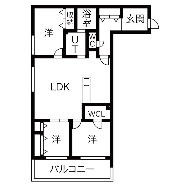 札幌市中央区伏見のマンションの間取り