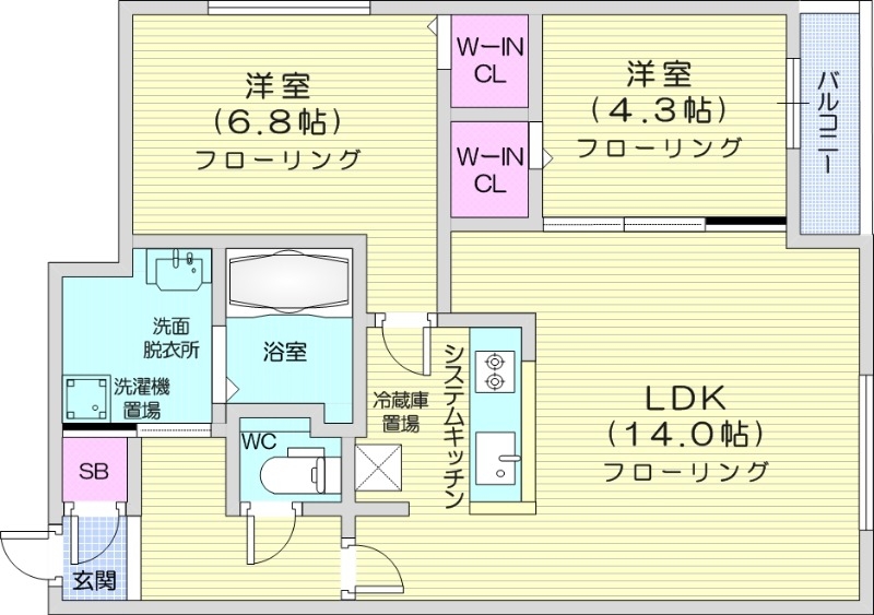 【フォレスタ琴似の間取り】