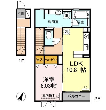 サニープレイス十一屋　Ａ棟の間取り