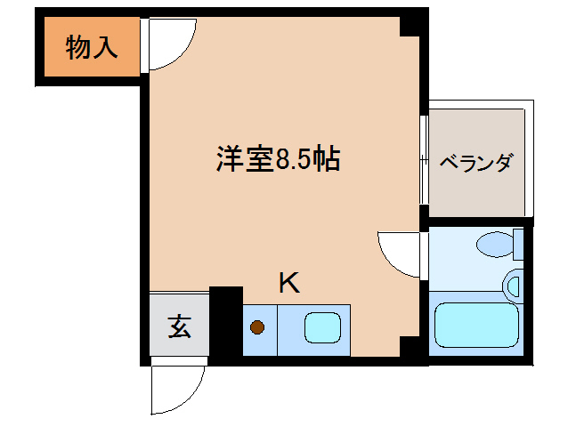 奈良市西大寺本町のマンションの間取り