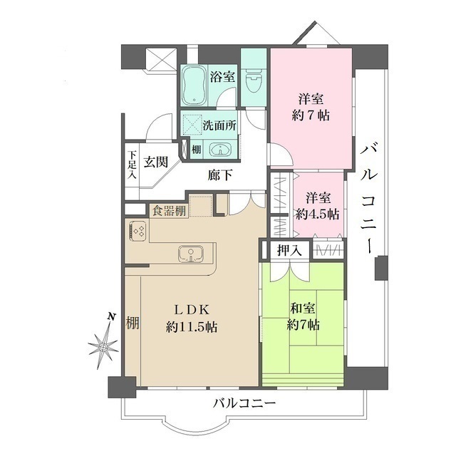 芦屋親王塚ヴォーンの間取り