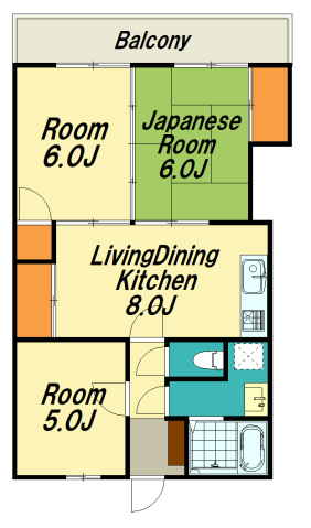 広島市中区大手町のマンションの間取り