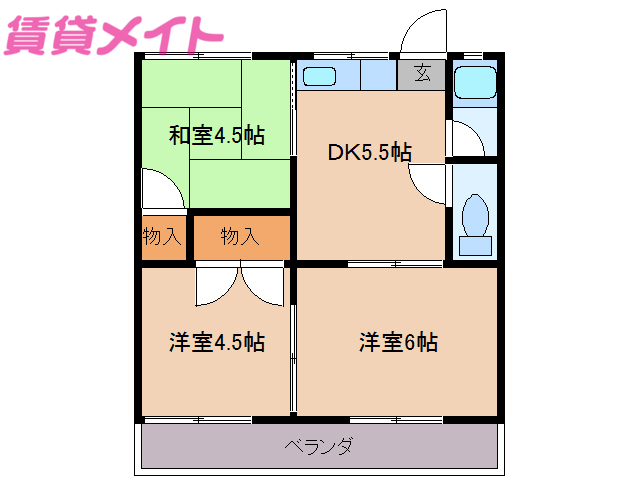 コーポさつきの間取り