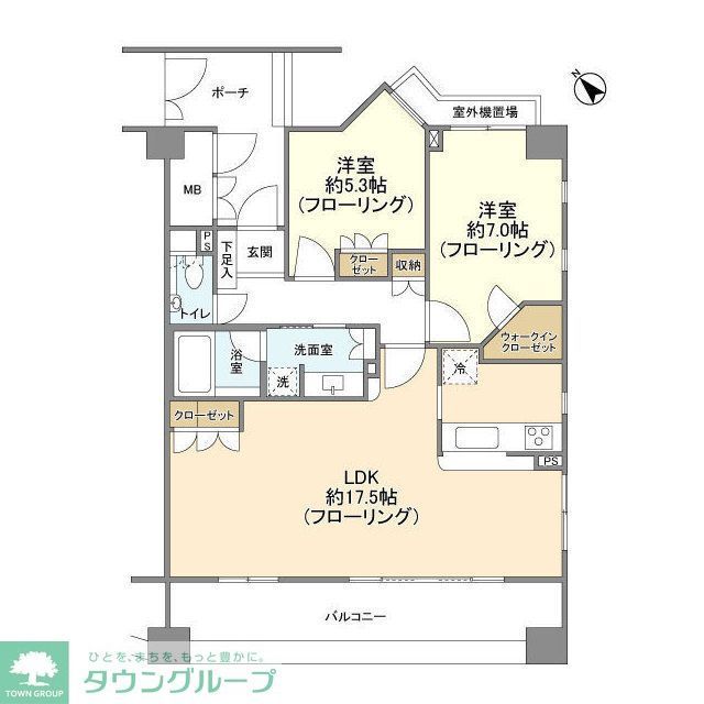 世田谷区三軒茶屋のマンションの間取り