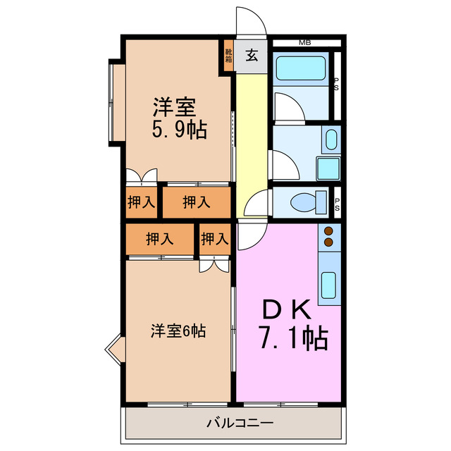 コスモタウンnissinの間取り