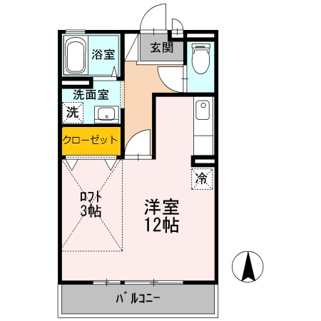 高知市鴨部のアパートの間取り