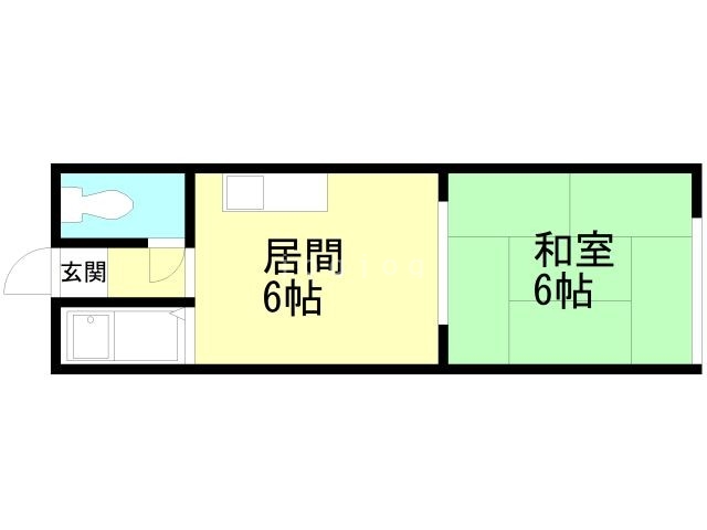 函館市中道のアパートの間取り