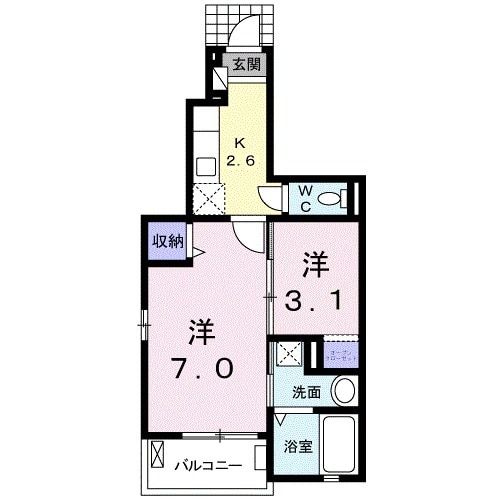 富士宮市野中のアパートの間取り