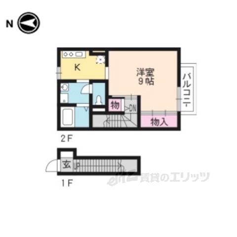 京都市左京区一乗寺出口町のアパートの間取り