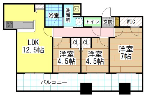 北九州市小倉北区室町のマンションの間取り