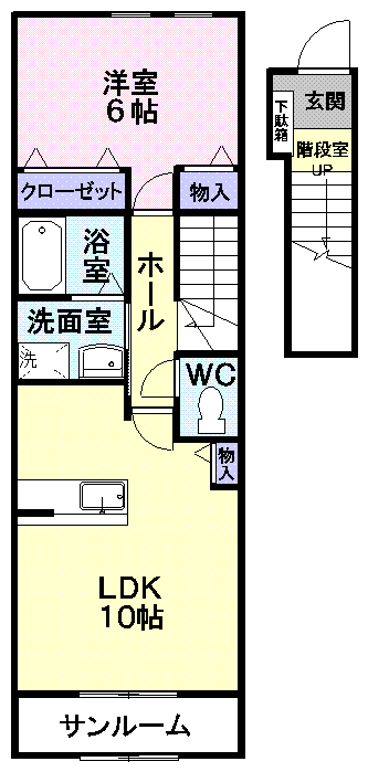 山形市松波のアパートの間取り