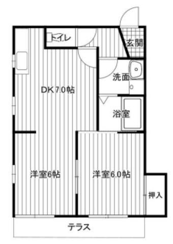 川崎市麻生区千代ケ丘のアパートの間取り