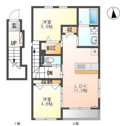 鹿児島市吉野のアパートの間取り