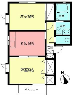 秦野市南矢名のアパートの間取り