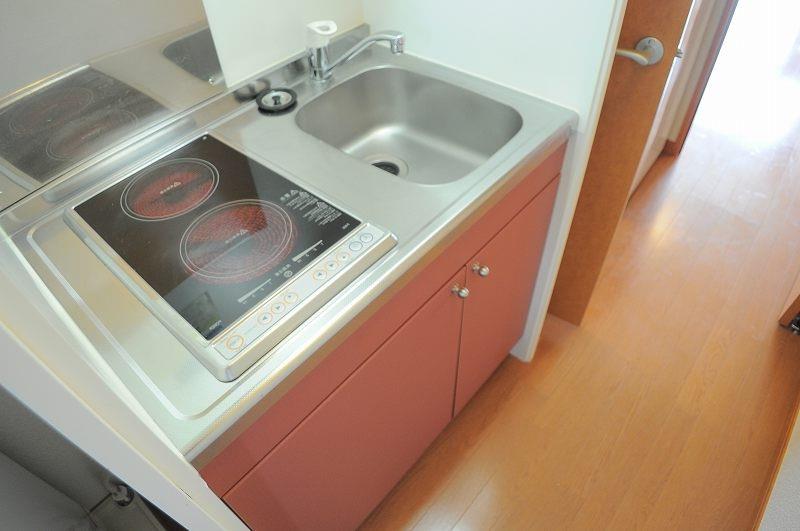 キッチン　電熱タイプのコンロが２口