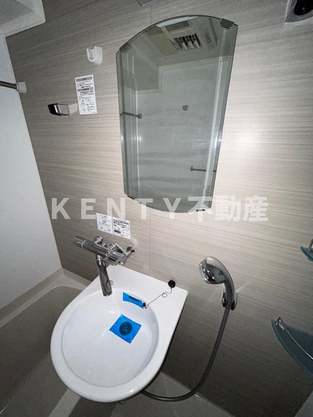 洗面設備　スペースが確保できる洗面所です