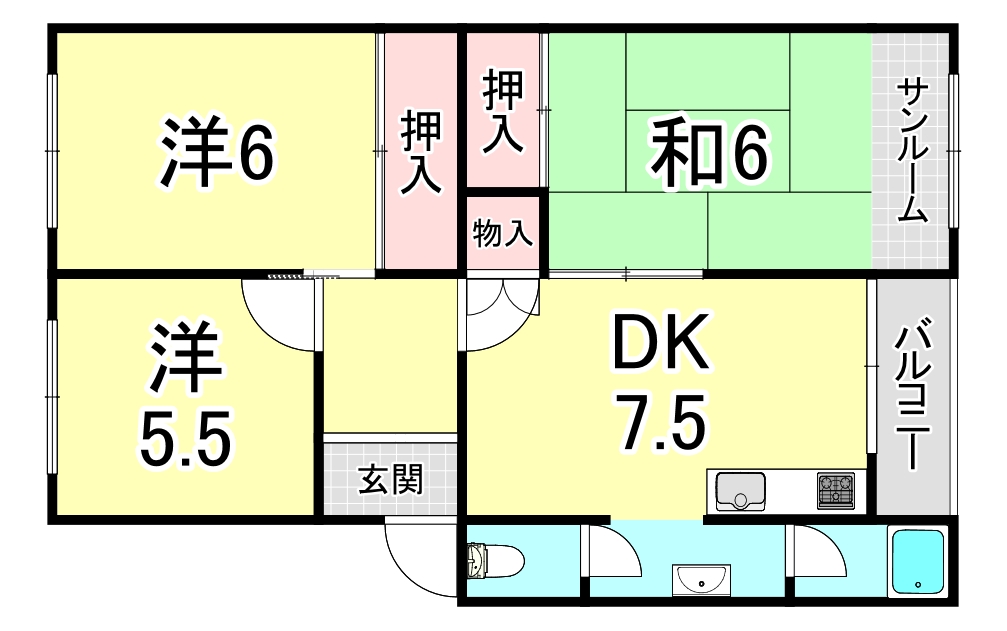 星陵台住宅1号棟の間取り写真