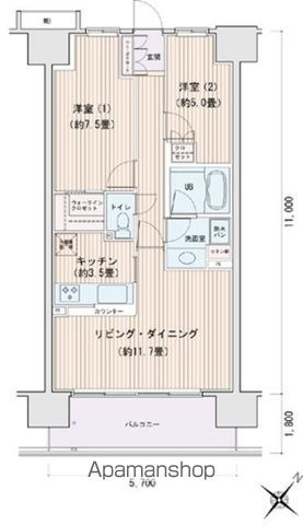 東京メトロ有楽町線 豊洲駅 徒歩6分 14階建 築19年の間取り写真