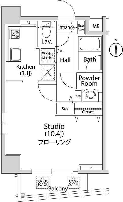 グレイスコート西麻布Iの間取り写真