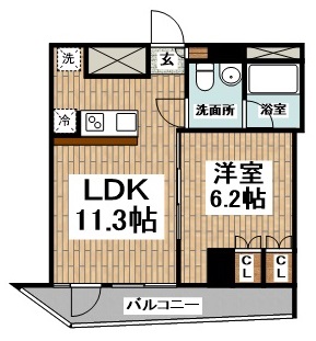 都営大江戸線 西新宿五丁目駅 徒歩3分 13階建 築17年の間取り写真