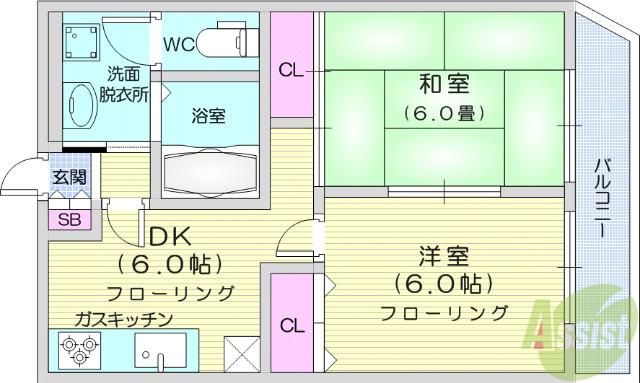 メゾンドシャルマン岩切の間取り写真