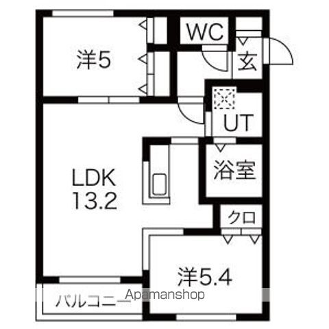 地下鉄東西線 南郷７丁目駅 徒歩7分 4階建 築7年の間取り写真