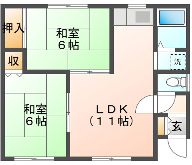 大川町11丁目平屋の間取り写真