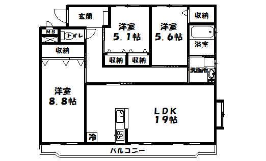 ミヨヒコHK-IIの間取り