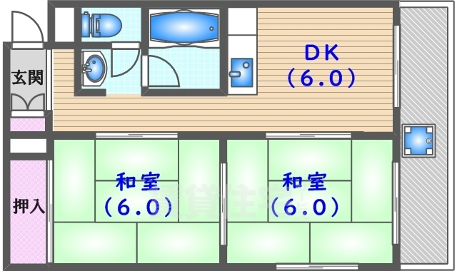 向日市物集女町のマンションの間取り