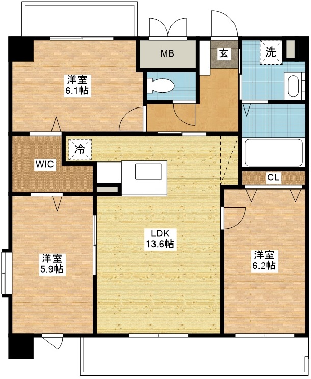 長崎市昭和のマンションの間取り