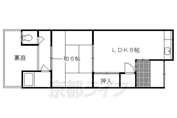 京都市右京区梅津フケノ川町のアパートの間取り