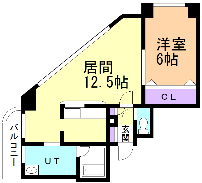 札幌市東区北十六条東のマンションの間取り