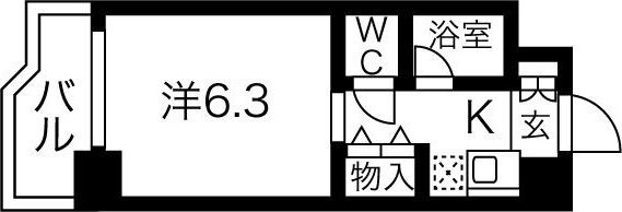 大阪市淀川区野中北のマンションの間取り