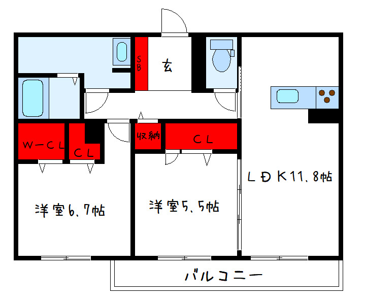 大阪府堺市中区土師町４（アパート）の賃貸物件の間取り