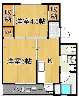 ビレッジハウス門司白野江２号棟の間取り