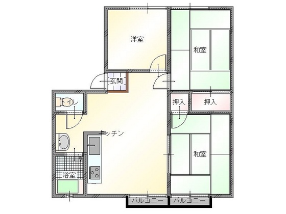 岡山県岡山市南区西市（アパート）の賃貸物件の間取り