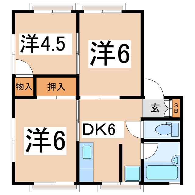 コーポ三神Ｄの間取り