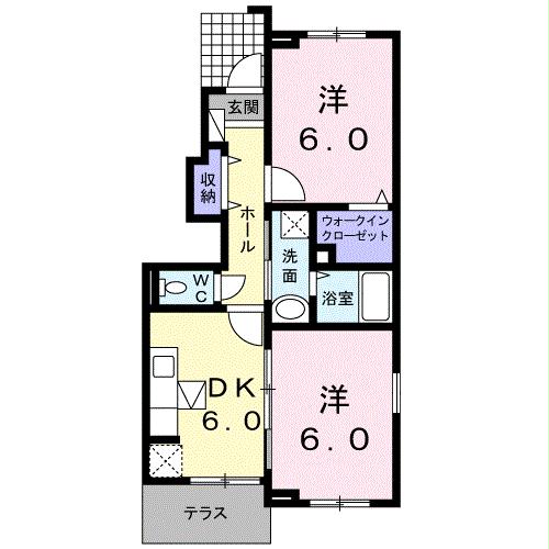 玖珂郡和木町和木のアパートの間取り