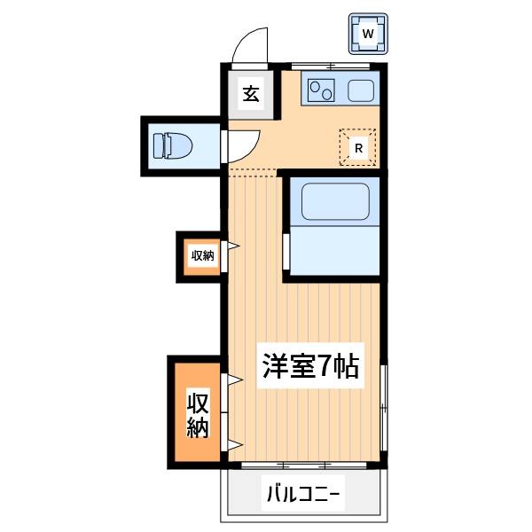 府中市多磨町のアパートの間取り