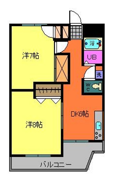 郡山市土瓜のマンションの間取り