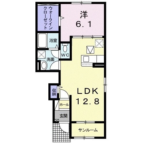 栗原市築館薬師のアパートの間取り