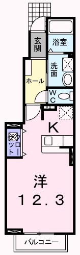 姫路市別所町小林のアパートの間取り