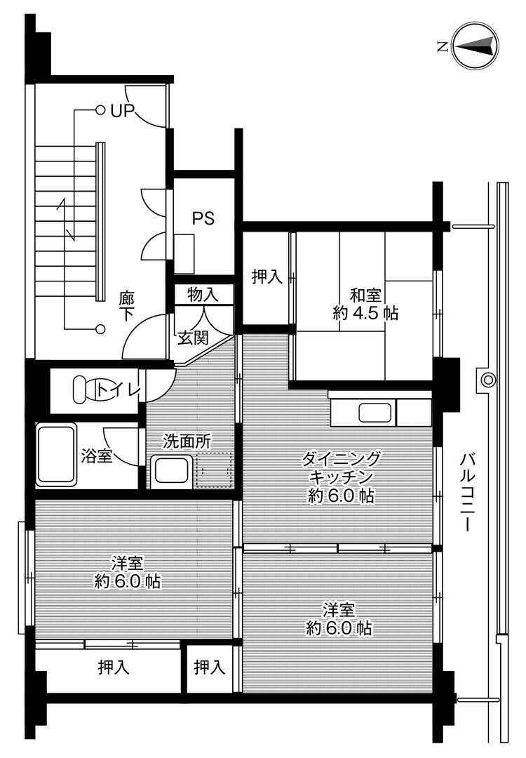 ビレッジハウス斐川　2号棟の間取り