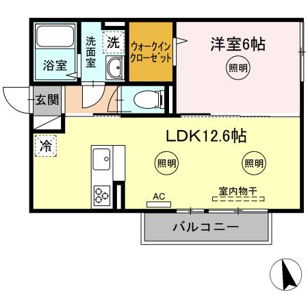 スカイブルー　A棟の間取り