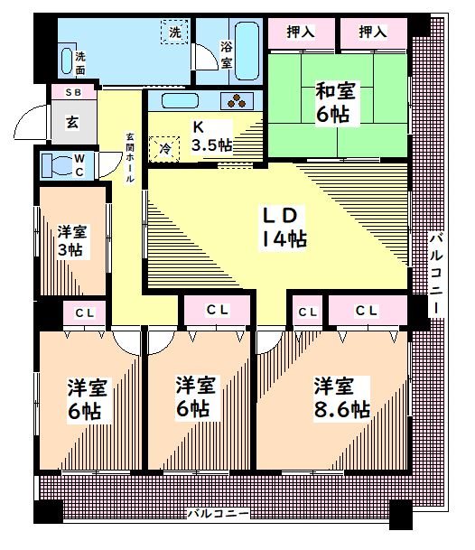 日野市大字日野のマンションの間取り